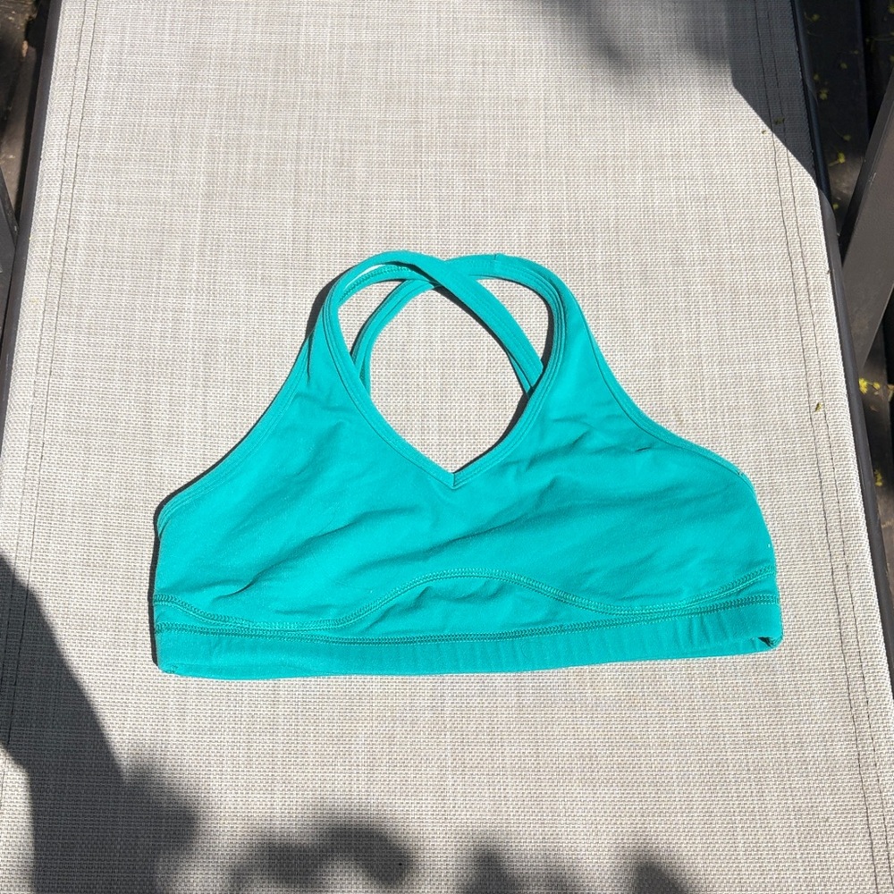 Lululemon Turquoise Cross-Back Sports Bra